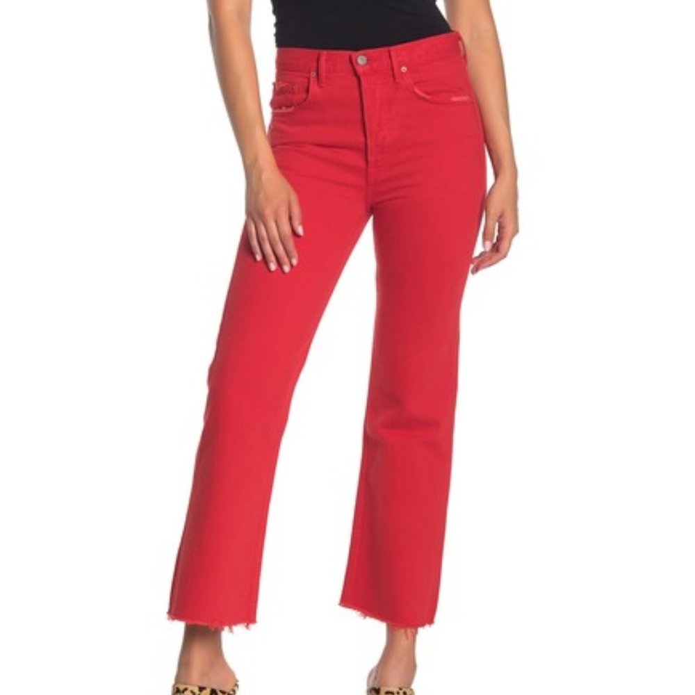GRLFRND Linda High Rise Crop Flare Leg Jeans